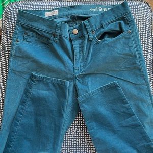 GAP teal legging jean cord